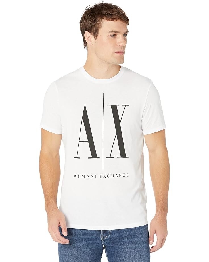 

Футболка Armani Exchange Icon Logo Printed, цвет White/Black Print