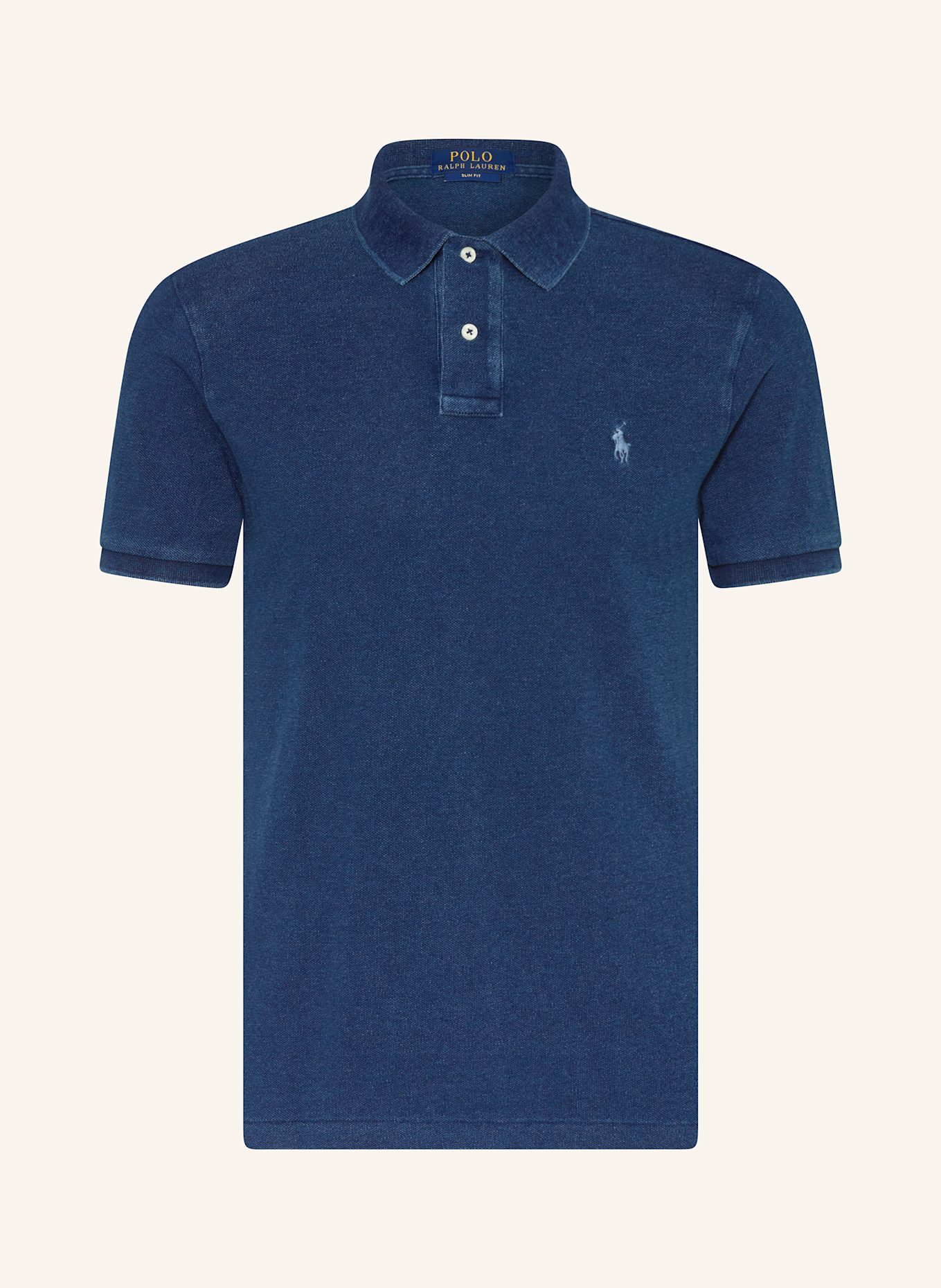 

Рубашка-Поло из пике на заказ узкого кроя Polo Ralph Lauren, синий