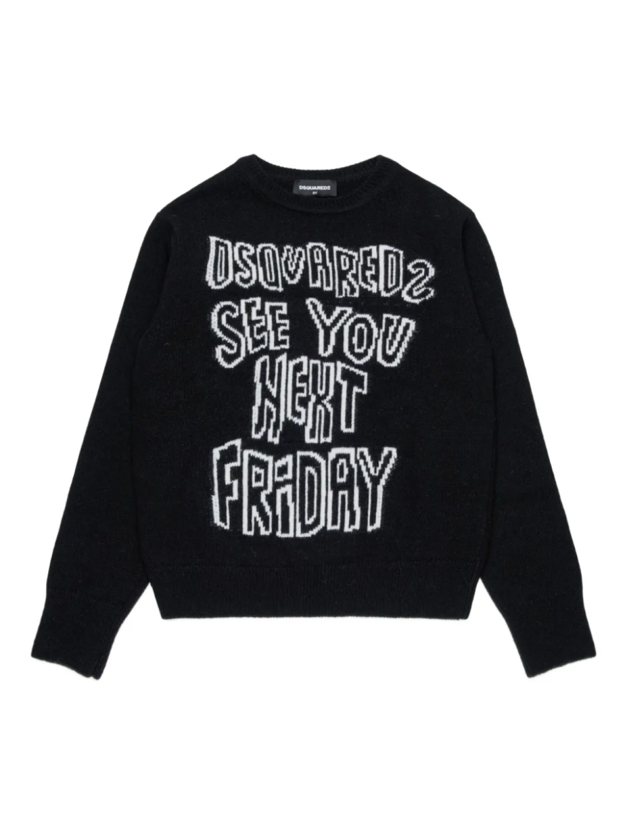 

DSQUARED2 KIDS свитер вязки интарсия с логотипом, черный