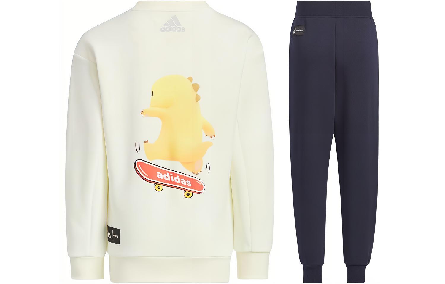 Детская повседневная спортивная одежда X Nailong Lianmingkuan Adidas, цвет экрю и легендарная тушь — фото 3