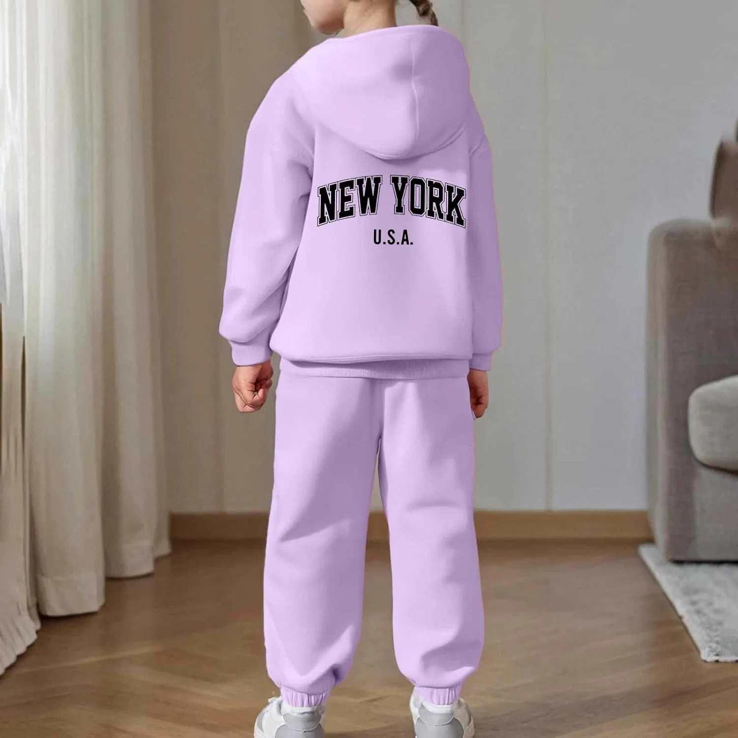 Детский спортивный костюм с принтом Brooklyn, Generic, фиолетовый — фото 2