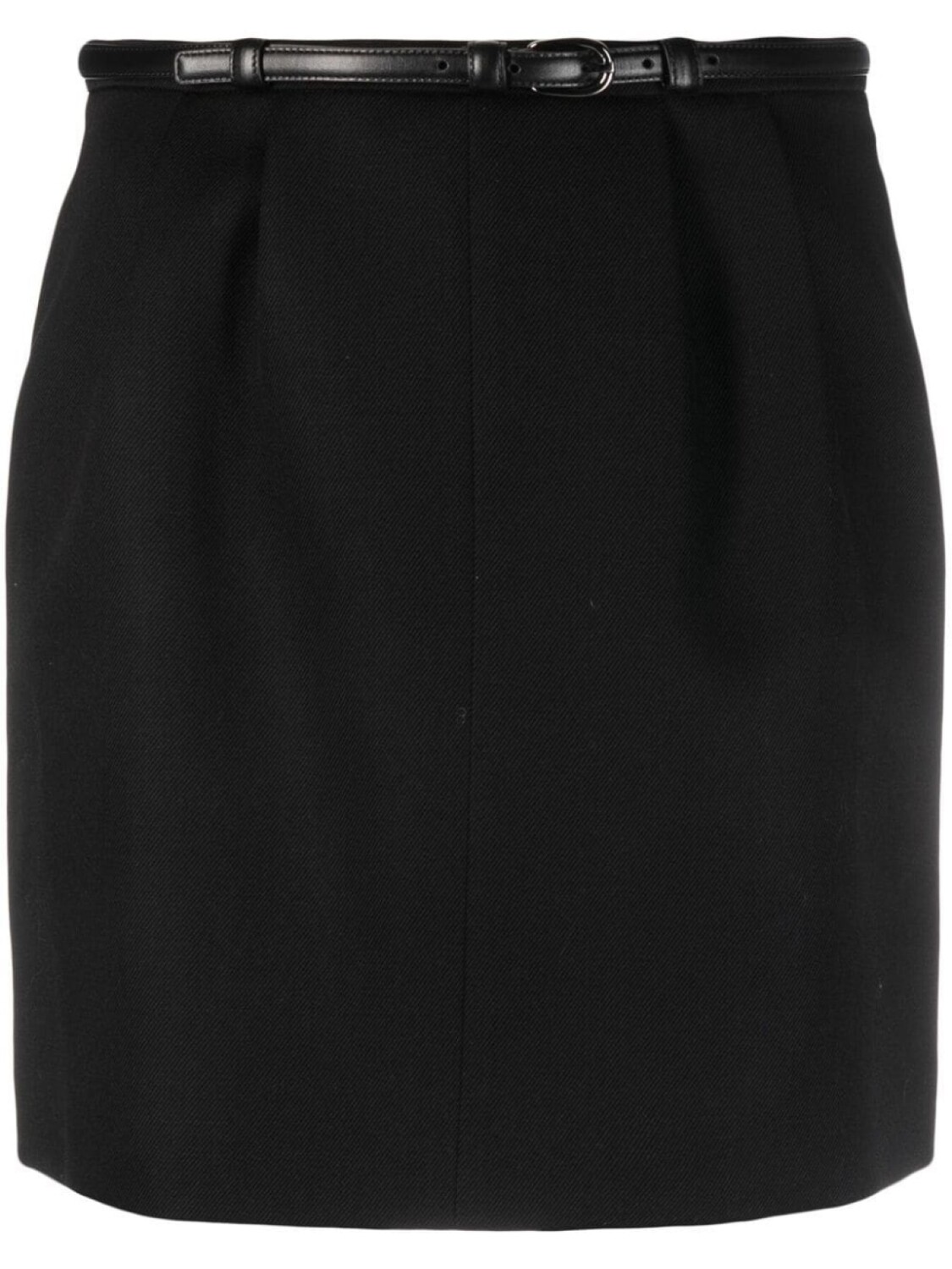 

Saint Laurent шерстяная юбка с поясом, черный