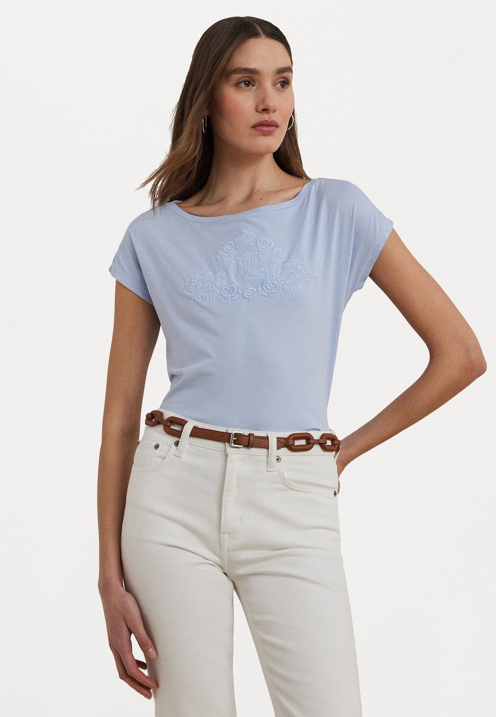

Футболка с принтом COTTON JERSEY T-SHIRT Lauren Ralph Lauren, синий