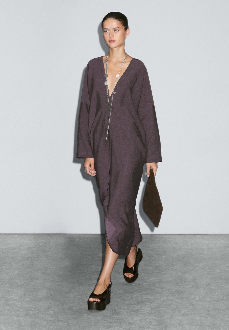 

Платье Massimo Dutti LONG TUNIC WIDE LONG SLEEVE, Lilac/Lilac