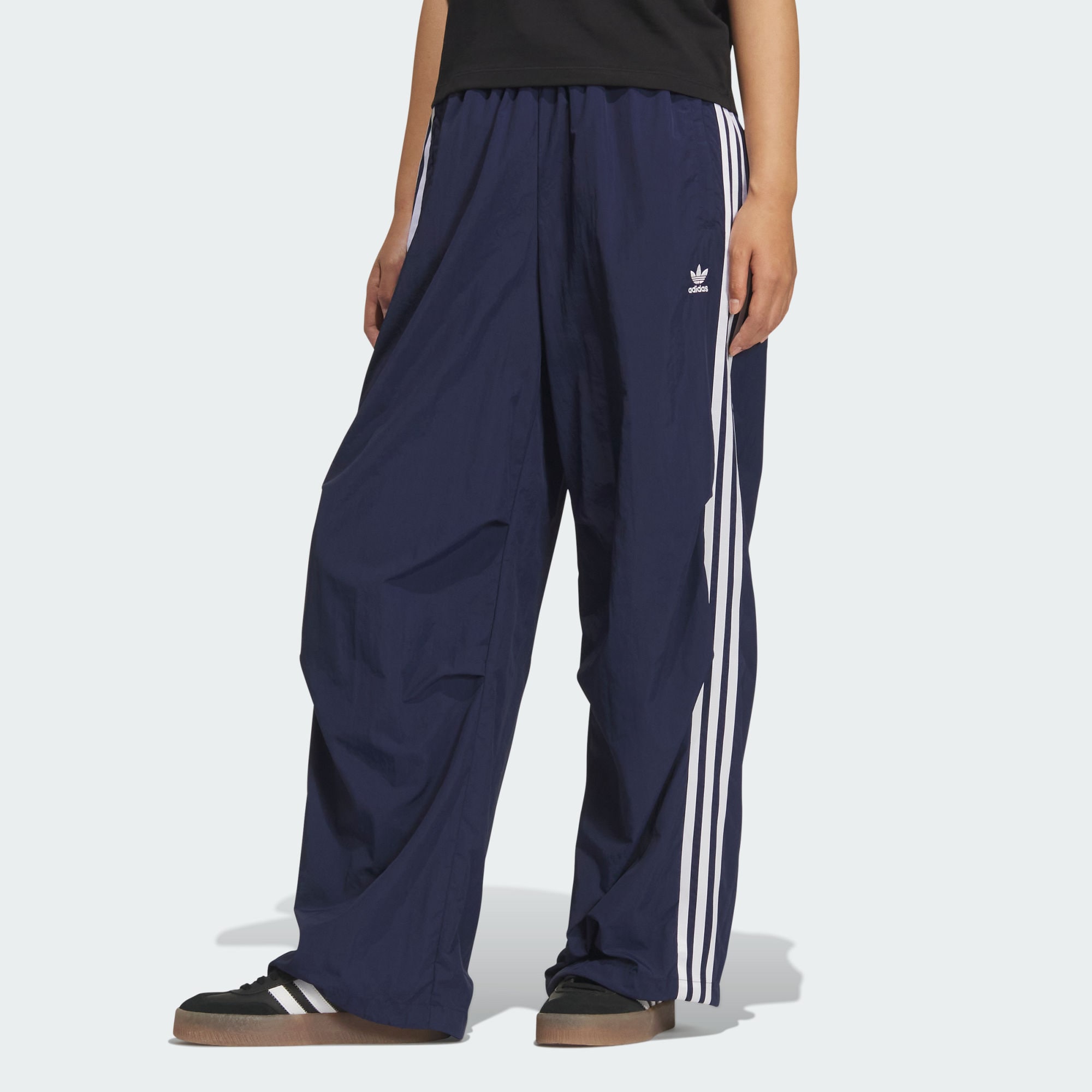 Парашютные вязаные спортивные штаны women's Adidas Originals, темный индиго — фото 4