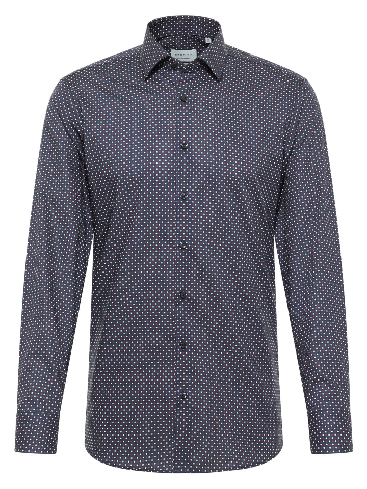 

Eterna Приталенная рубашка бордового цвета