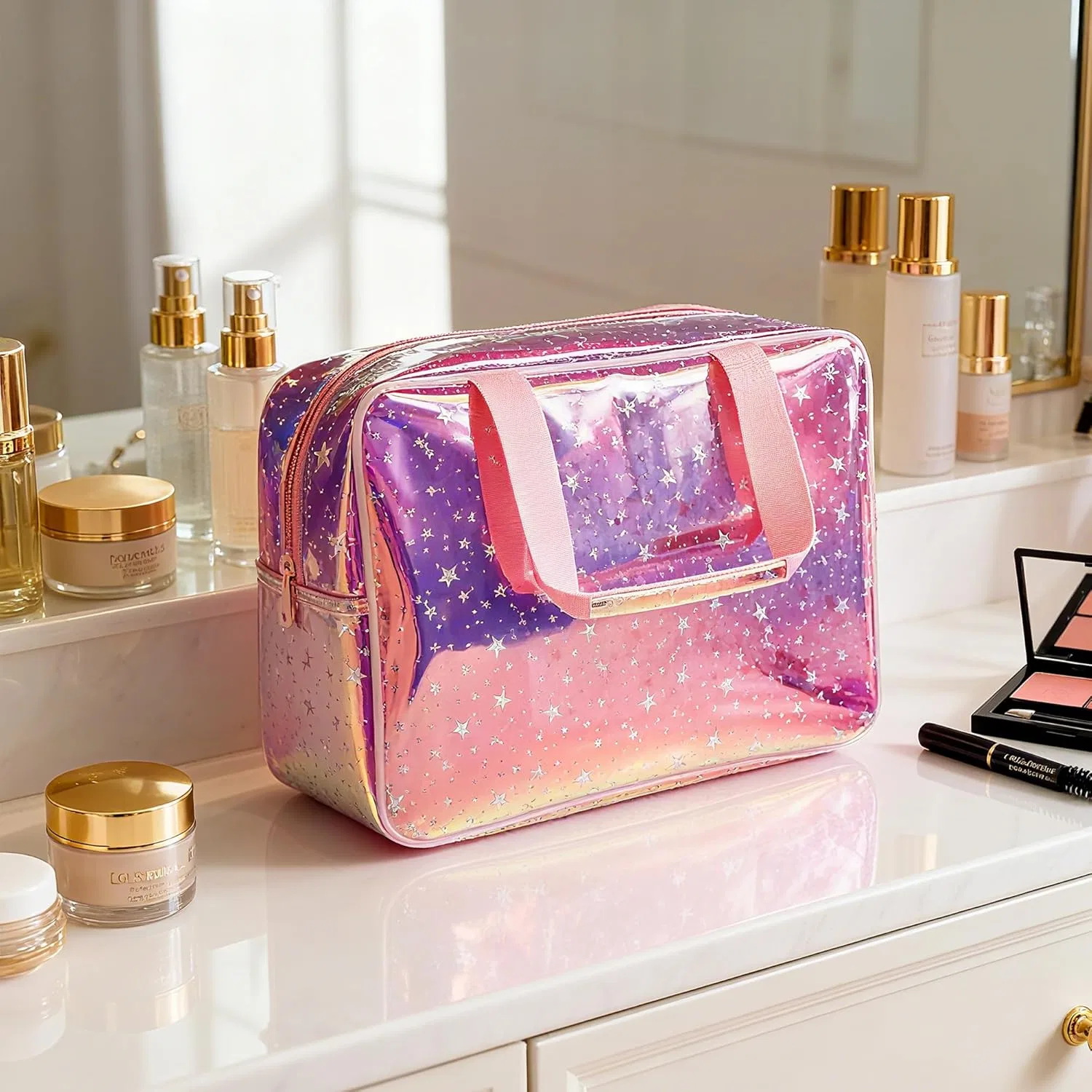 Косметичка «Star Pattern» от TotePrint Toteprint, Laser Pink — фото 4