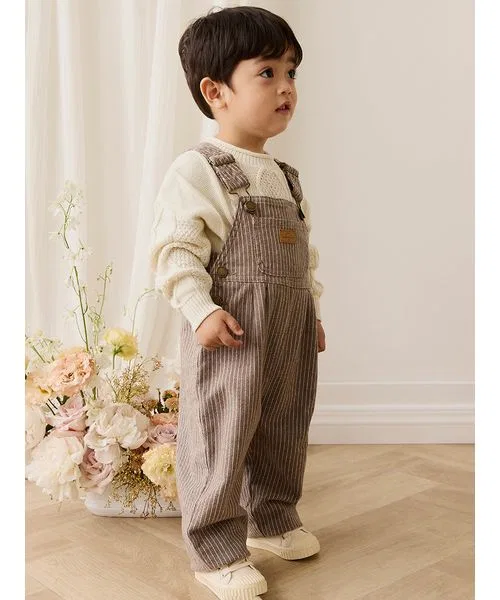 Комбинезон Mini Pinstripe Cassava / Iroko, хлопок, коричневый — фото 4