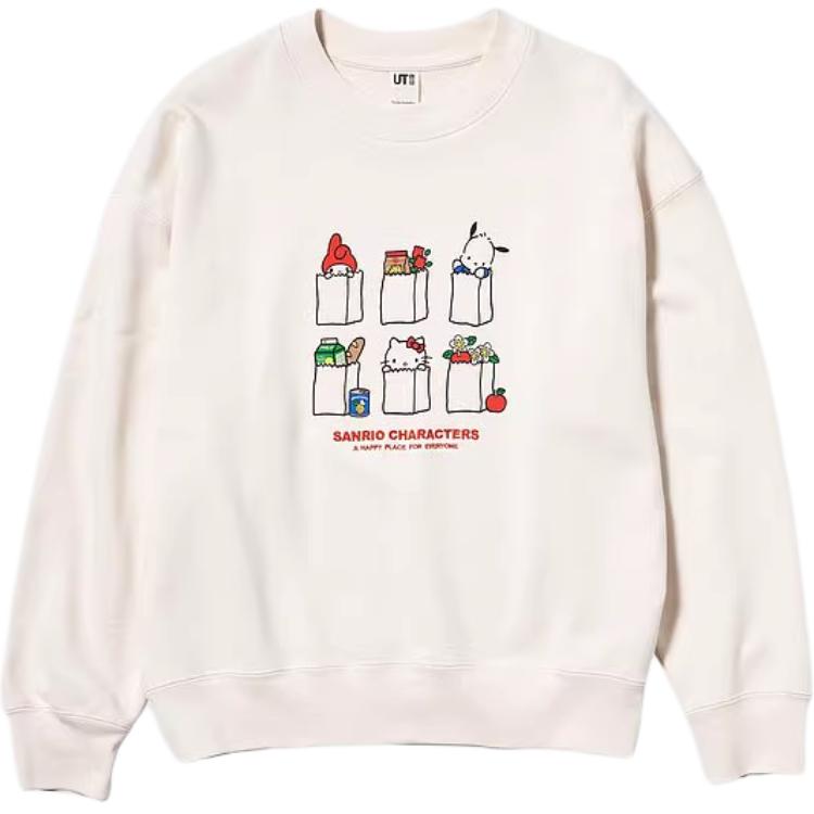 

UNIQLO Свитшот Women's Light Beige Crew Neck Moderate