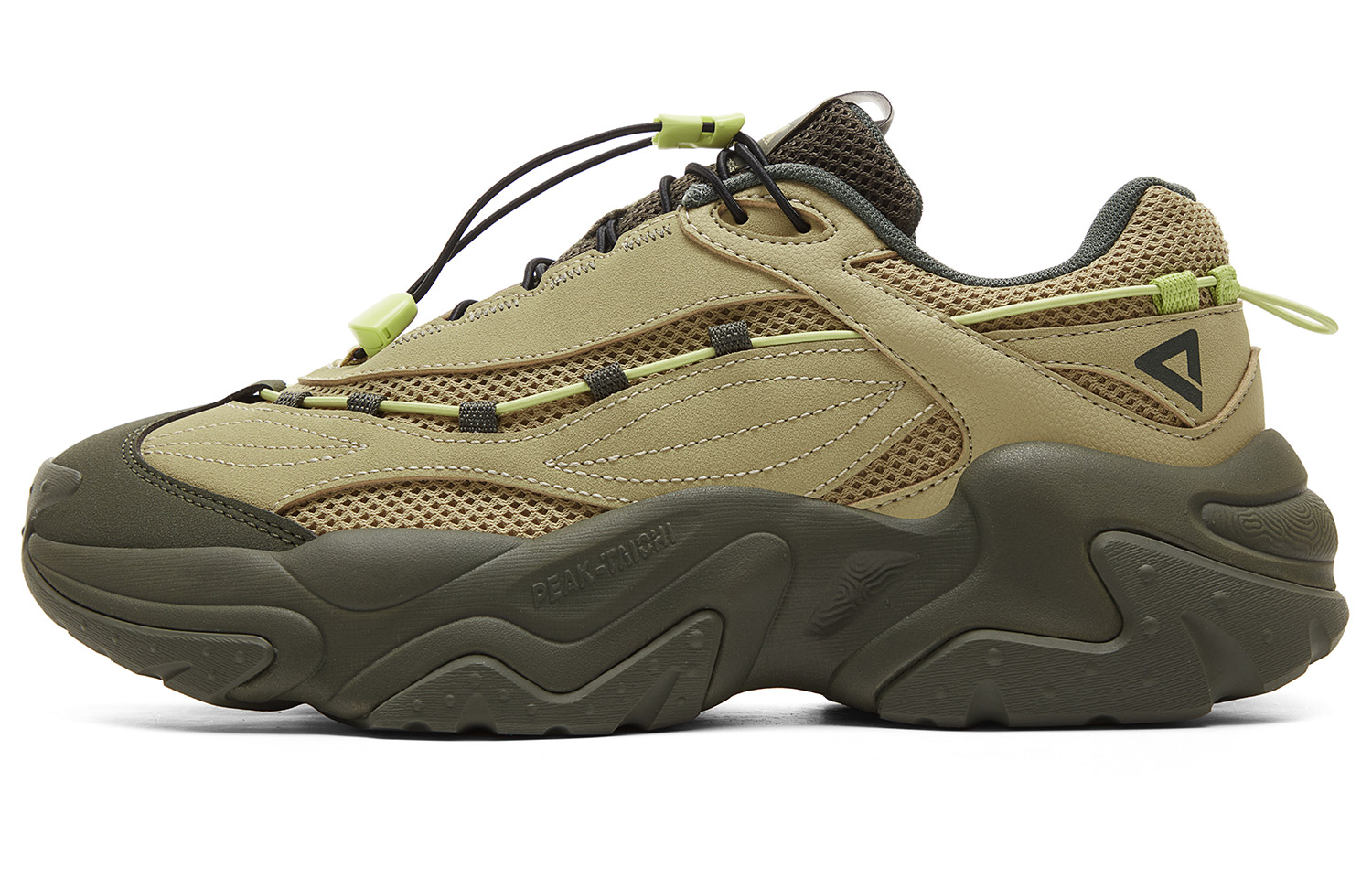 

Кроссовки State Pole с износостойкими амортизаторами, низкие, массивные, мужские, потертые, зеленые PEAK, Withered Green