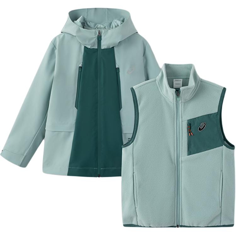 

Ветровка, повседневная молния свободный покрой спортивный костюм для детей 3-7 лет ASICS, зеленый