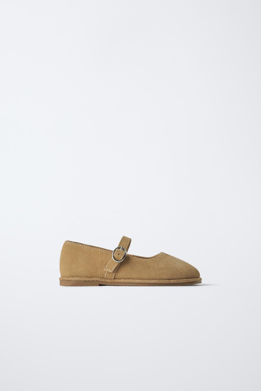 

Кожаные балетки ZARA, цвет Sand Brown