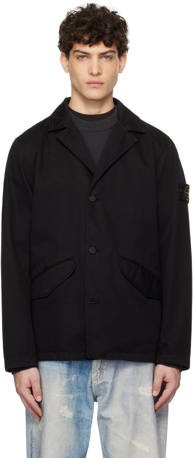 

Блейзер из органического хлопка, окрашенный в готовом виде Stone Island