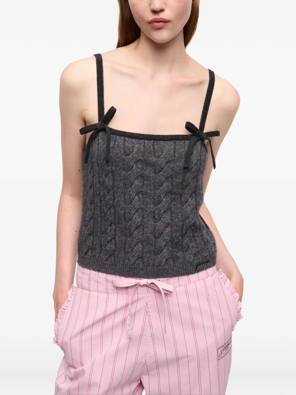 

Безрукавка с косичкой GANNI, серый