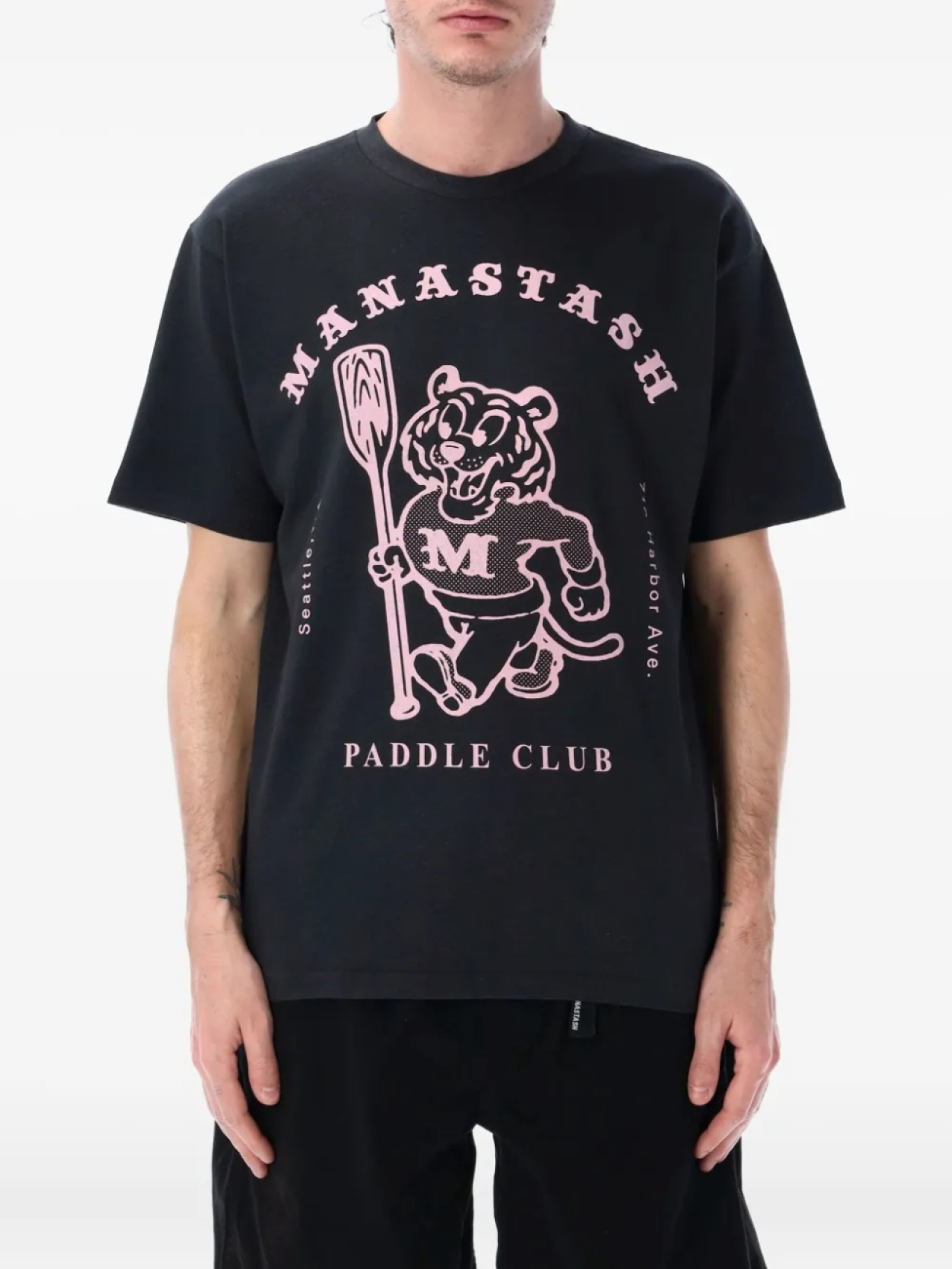 

MANASTASH Hemp graphic-print Футболка, черный