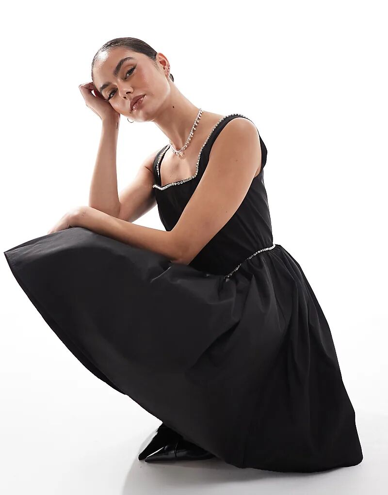 

Корсетное мини-платье черного цвета Collective The Label