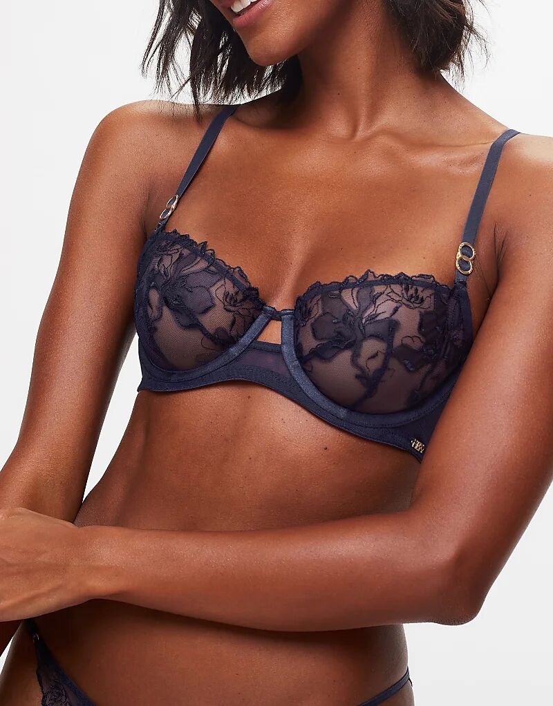 

Ann Summers Marilyn бюстгальтер-балконет без подушечек темно-синего цвета KBX