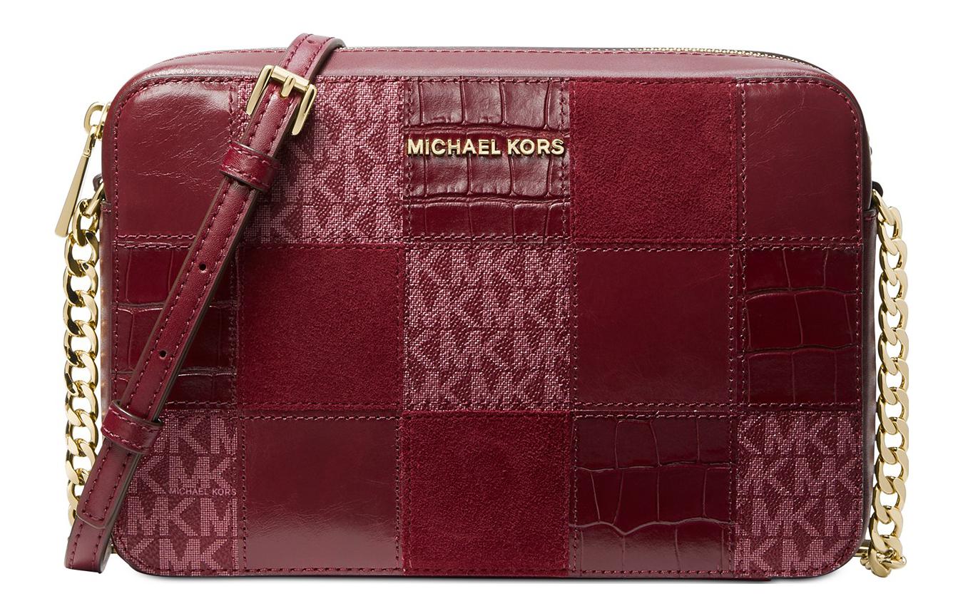 

Сумка через плечо Jet Set PVC с полиэстером для фотоаппарата, женская, сливовая MICHAEL KORS