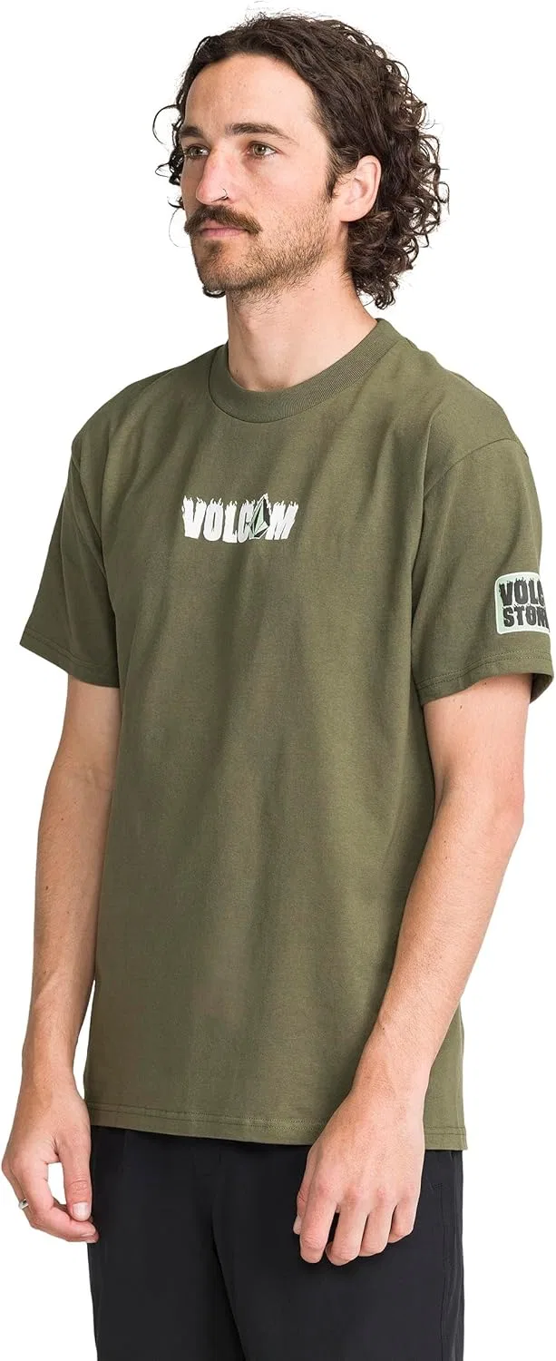 Мужская футболка с коротким рукавом Volcom, спортивная одежда для активного отдыха, Surplus Green — фото 2