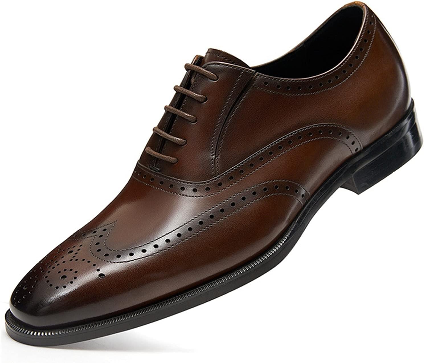 

Классические туфли-оксфорды для мужчин на шнуровке, с перфорацией, тиснением, перфорацией на мыске, квадратным полированным носком, кожаные, низкие, с противоскользящей резиновой подошвой Xjsdjhount, Coffee