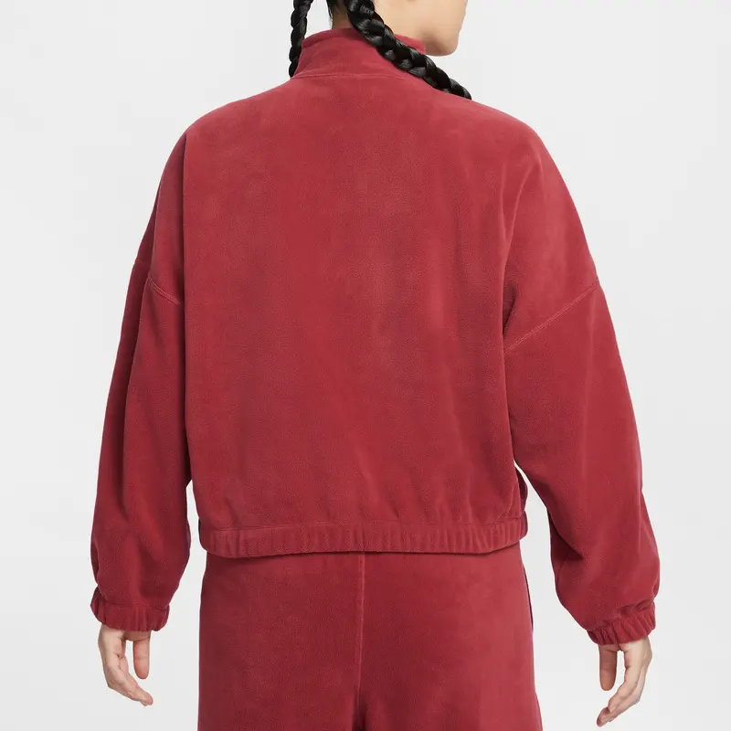 Nike Женская флисовая кофта, красный, средней высоты — фото 4