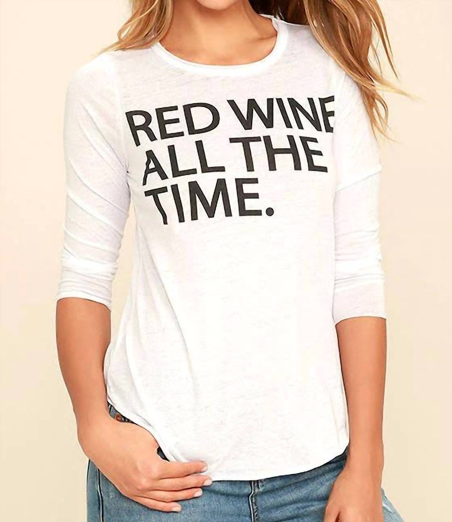 

Футболка Red Wine All The Time белого цвета Chaser