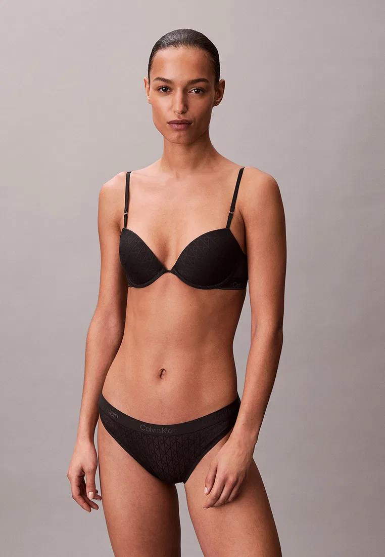Бюстгальтер Demi, с легкой подкладкой, Calvin Klein, черный