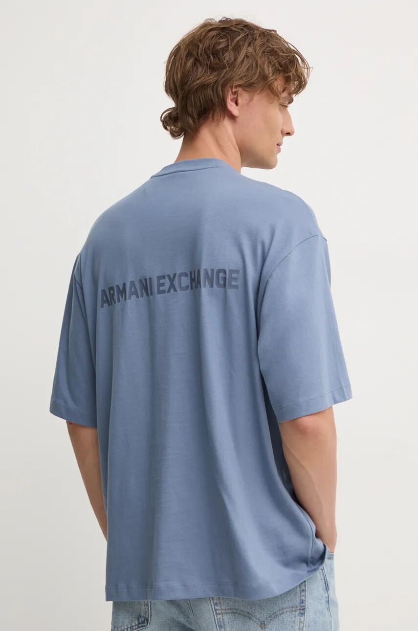 

Хлопковая футболка Armani Exchange, синий
