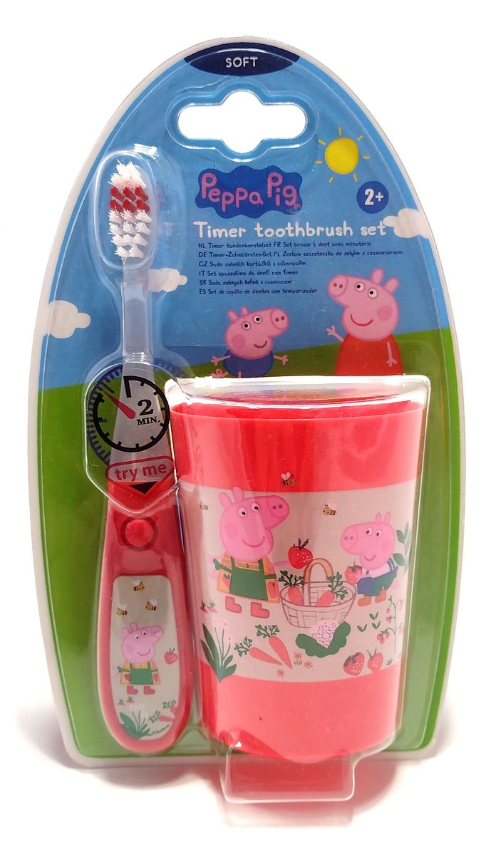 

Зубная щетка с таймером + кружка Пеппа, красная Karsten