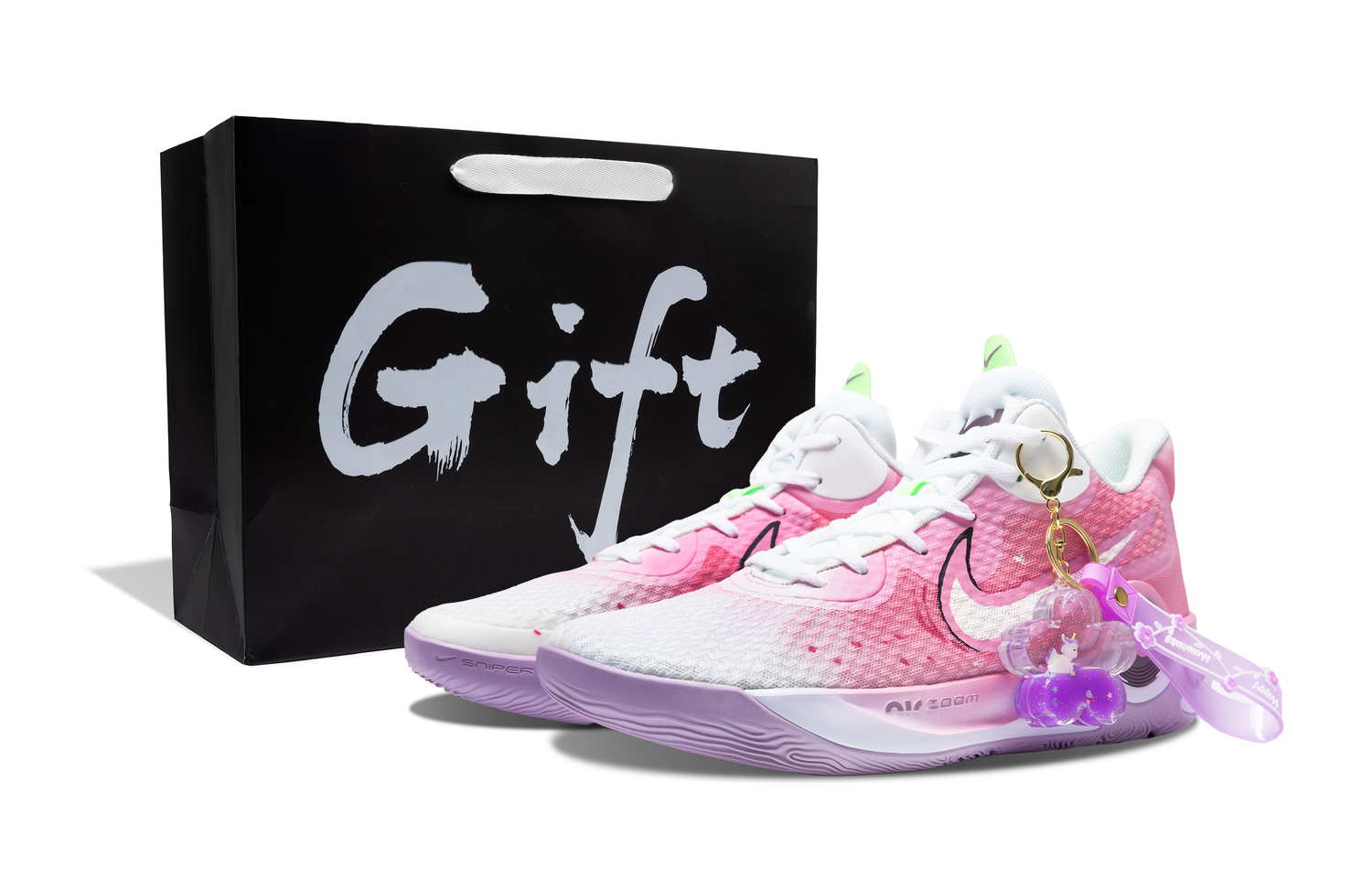 

Nike KD Trey 5 IX Низкие винтажные баскетбольные кроссовки с амортизацией, противоскользящей и износостойкой подошвой, унисекс, розовый, белый, фиолетовый