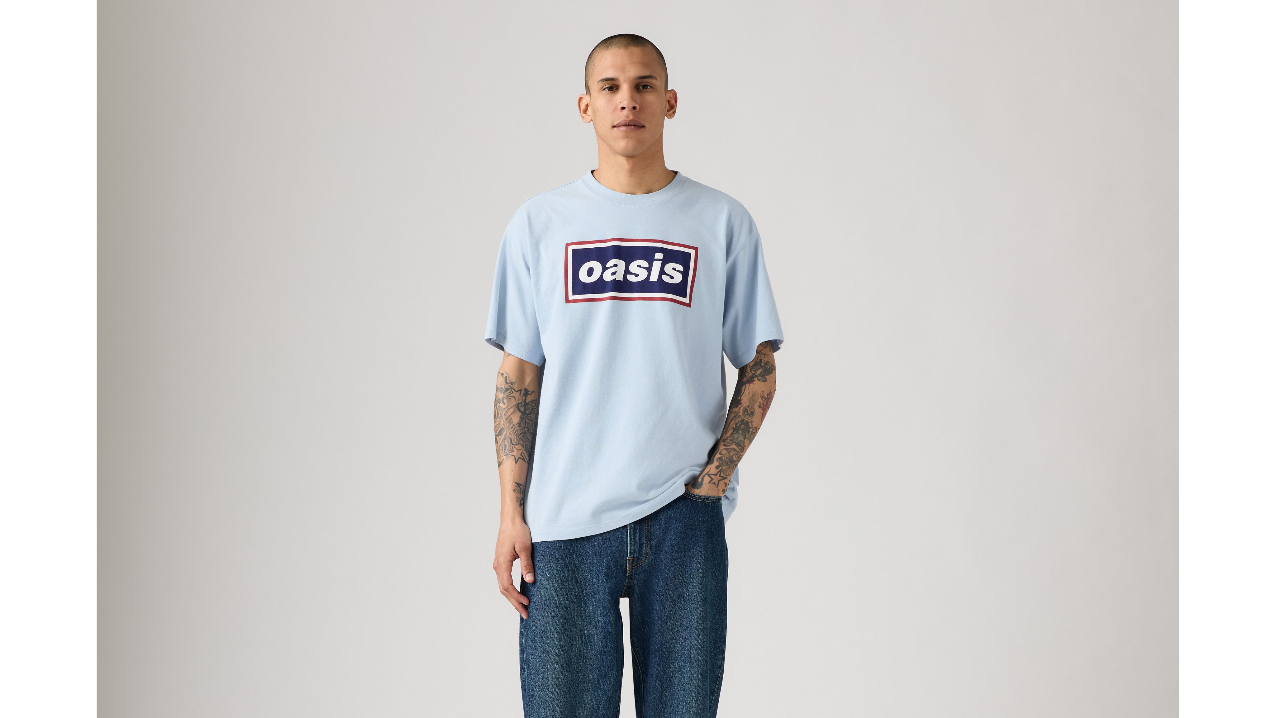 

Футболка Oasis Band Levi's, Logo Tee Chambray - Blue
