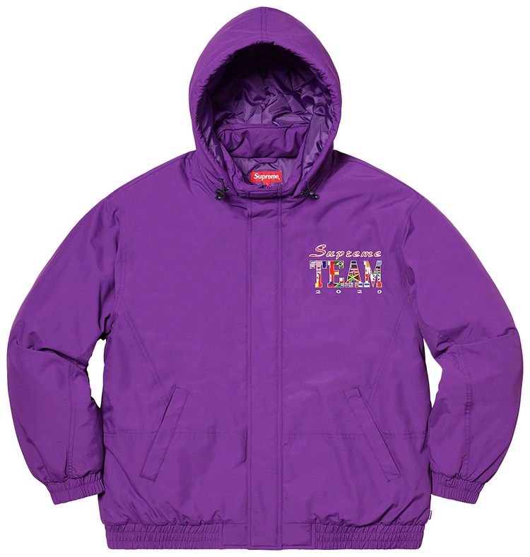 

Куртка Supreme Team Puffy Jacket 'Purple', фиолетовый