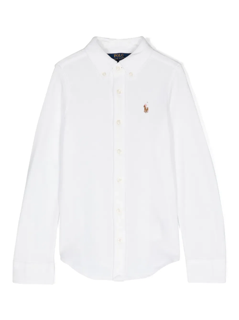 Хлопковая рубашка поло с изображением пони Polo Ralph Lauren Kids, белый