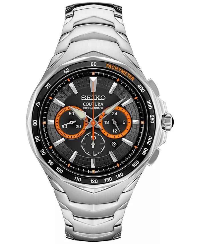 

Мужские часы-хронограф Coutura с браслетом из нержавеющей стали, 46 мм Seiko