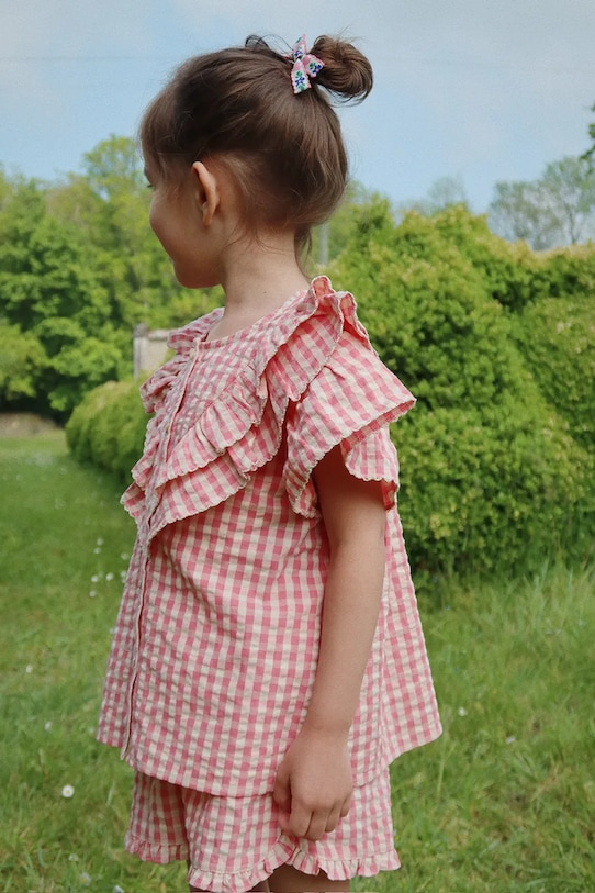 

Детская хлопковая рубашка Kim Frill SS Shirt GOTS Konges Sløjd, розовый