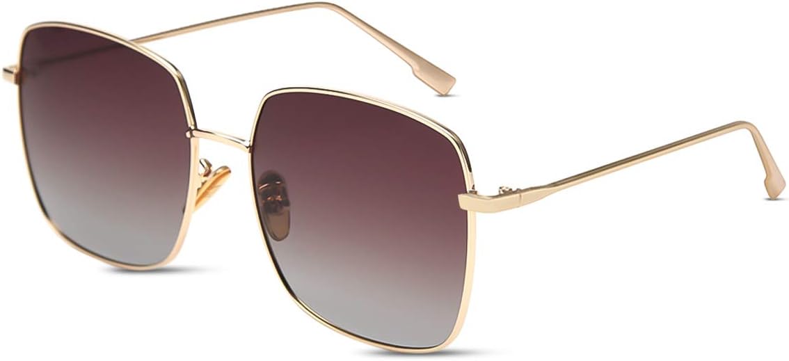 

Поляризованные солнцезащитные очки унисекс с цветными зеркальными линзами градиентного оттенка, квадратной металлической оправой, защитой от УФ-излучения UV400, сверхлегкие, для активного отдыха LumiSyne, Brown Gradient/Gold