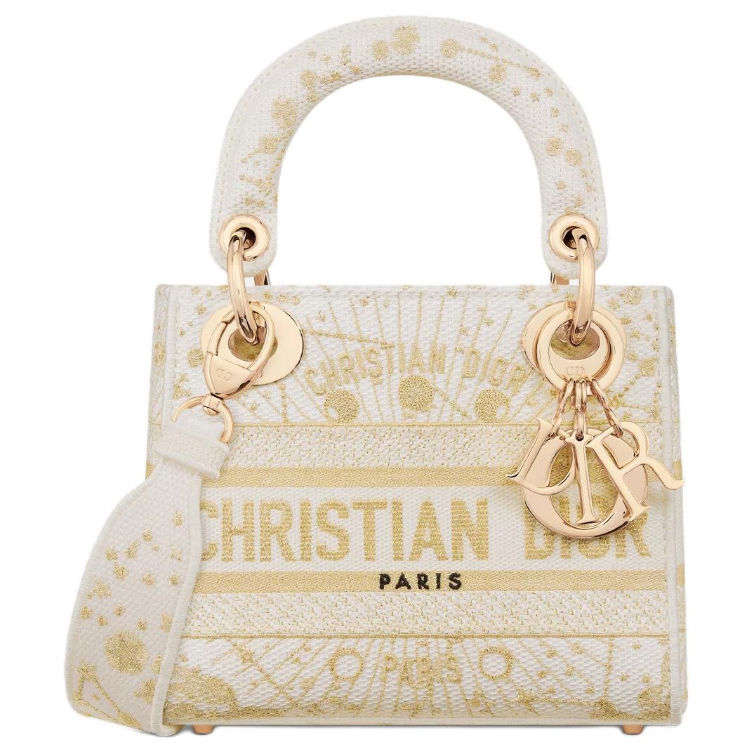 

DIOR Женская тканевая сумка Мини клатч на одно плечо Молочный белый