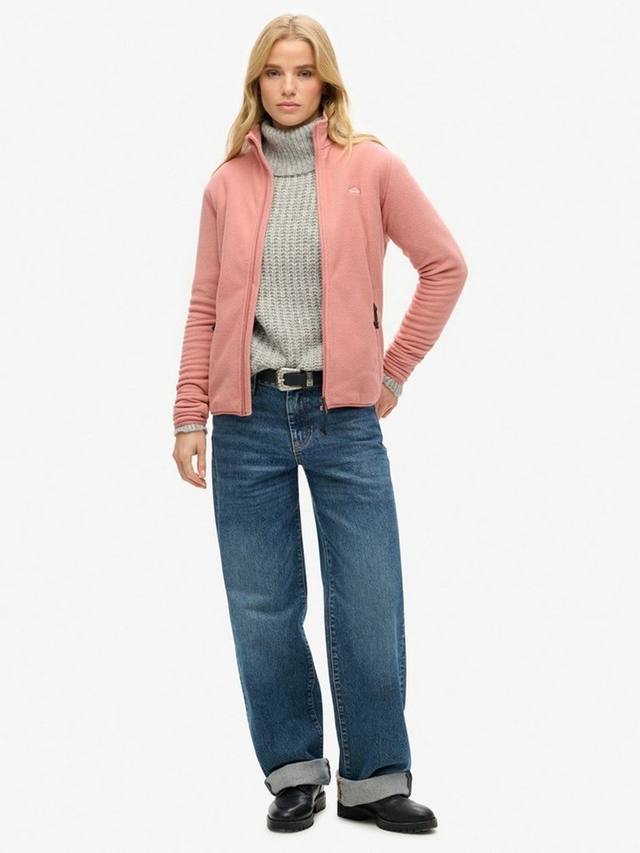 Флисовая куртка с полной застежкой-молнией Superdry, цвет Ash Rose — фото 3