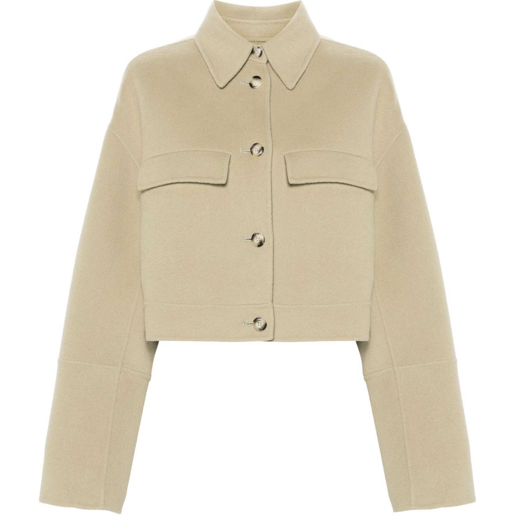 

NANUSHKA Короткий жакет из войлочной шерстяной смеси, Light Olive Green