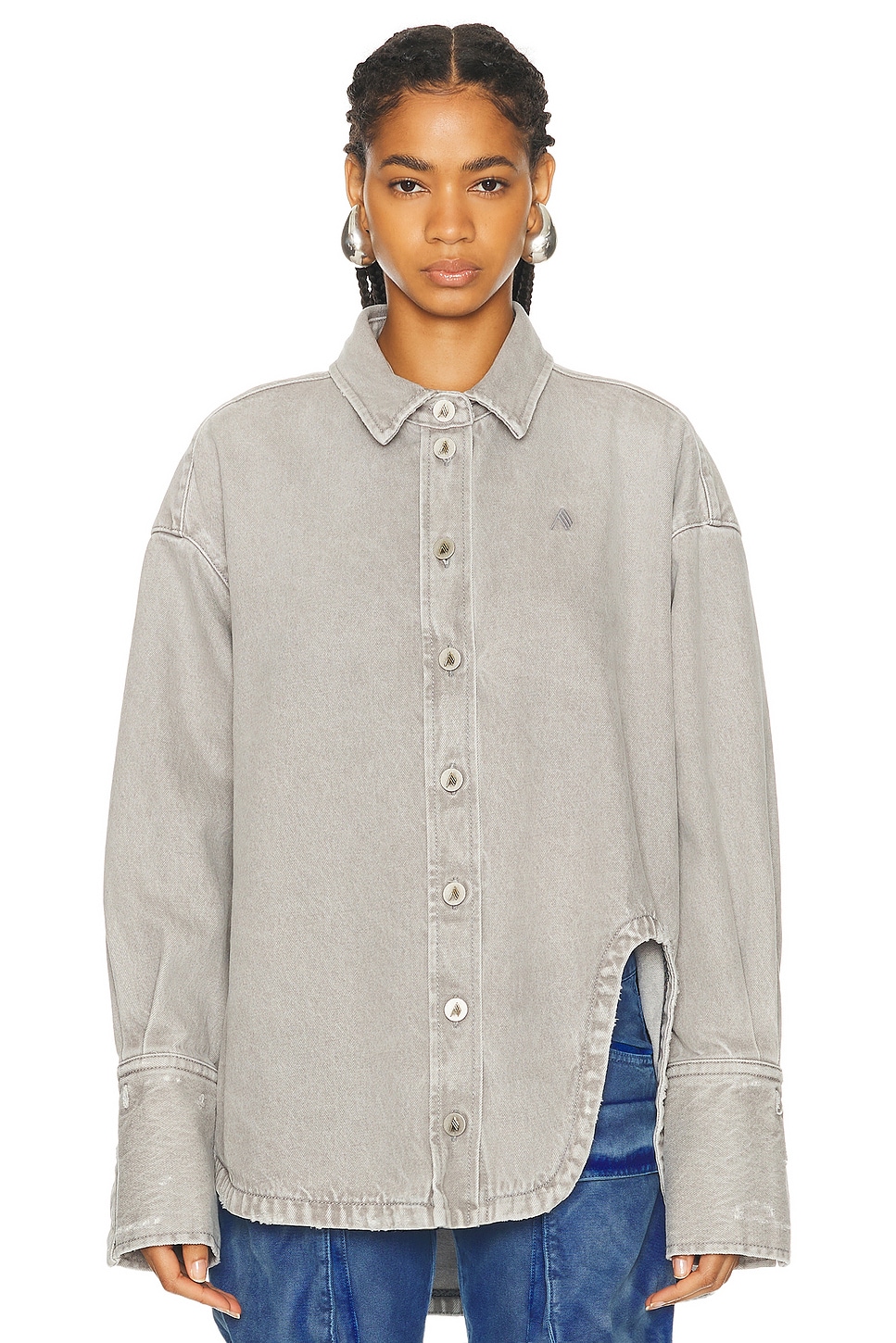 

Короткое пальто THE ATTICO, цвет Vintage Grey