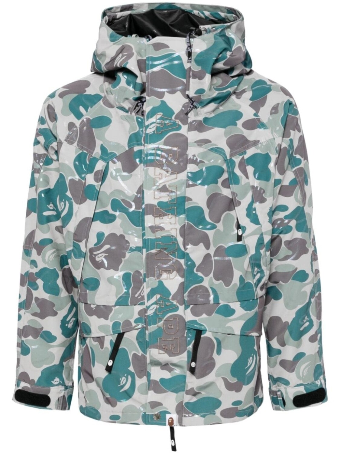 

A BATHING APE спортивная куртка с камуфляжным принтом, зеленый
