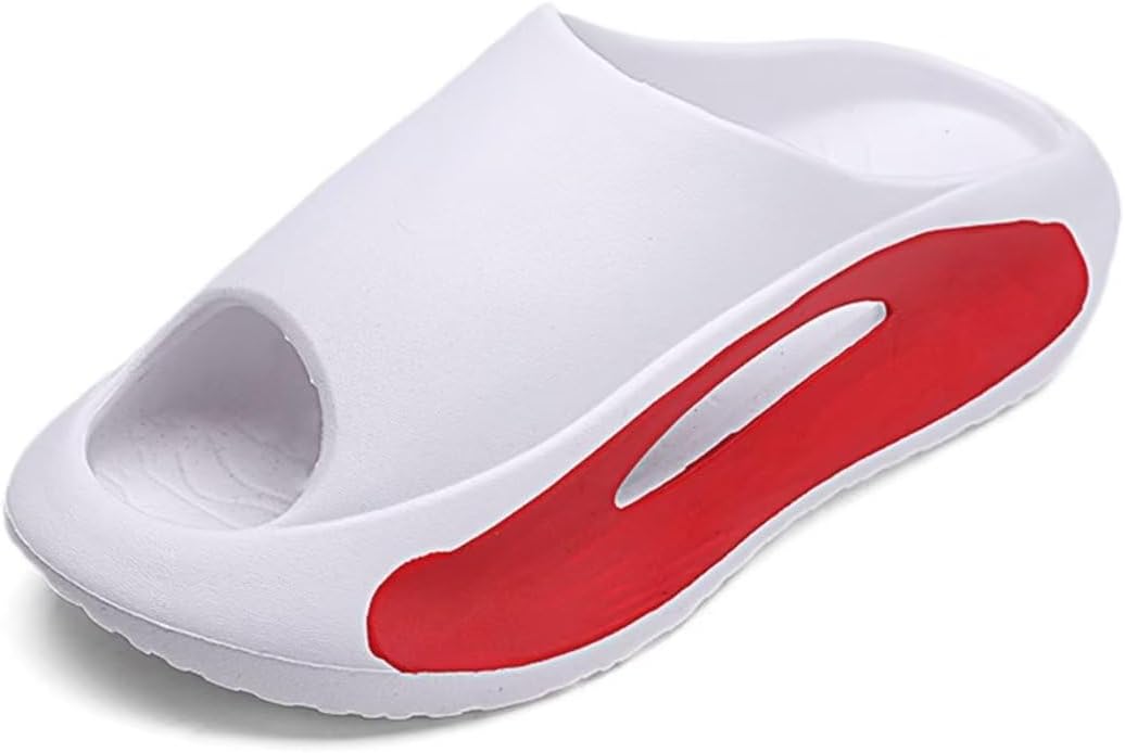 

LNERIP Унисекс Шлепацы, супер мягкие, противоскользящие, с подушечками, для женщин и мужчин, с толстой подошвой, летние шлепанцы на платформе, повседневные пляжные сандалии, красный
