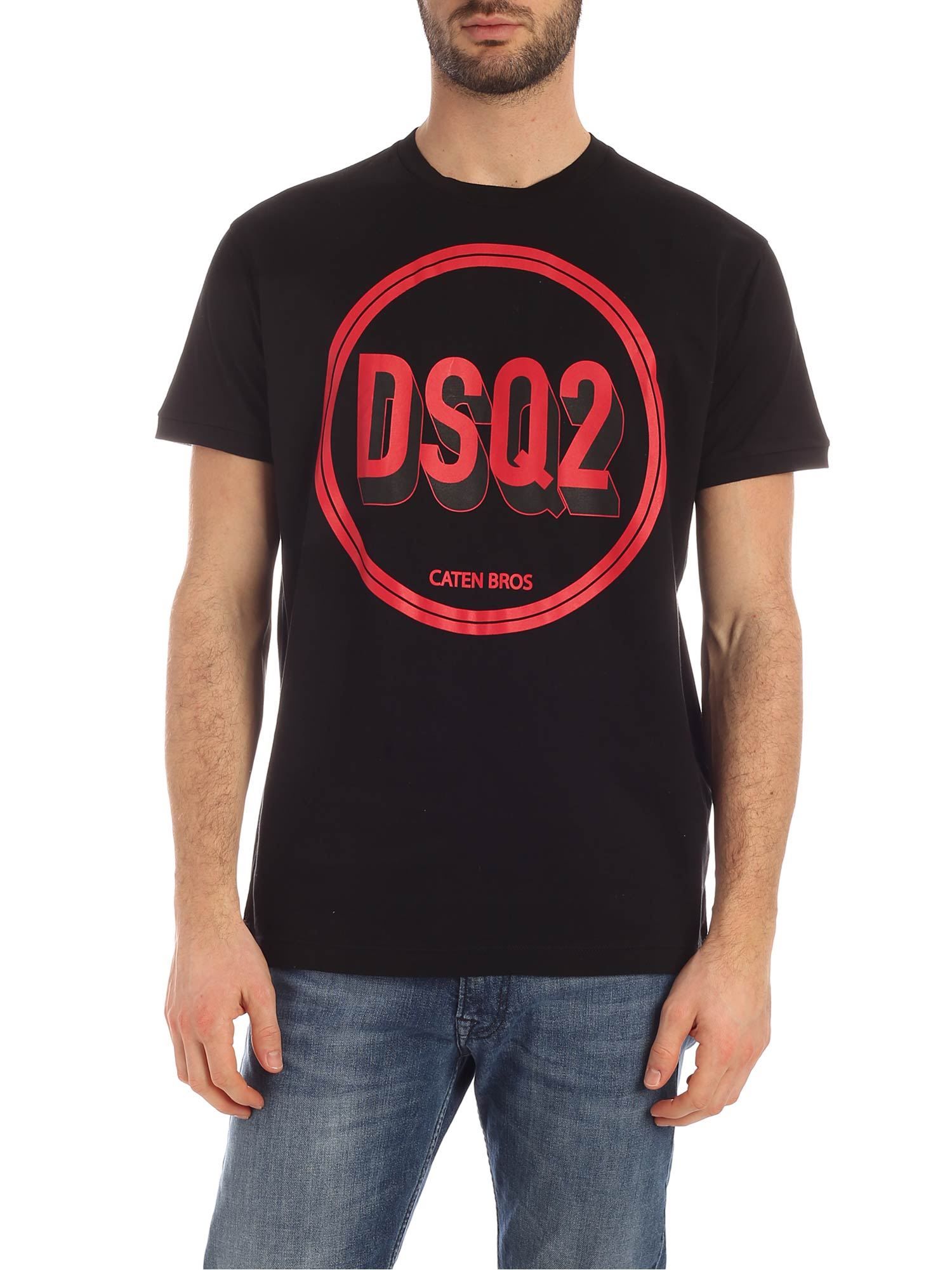 

Черная хлопковая мужская футболка Dsquared2