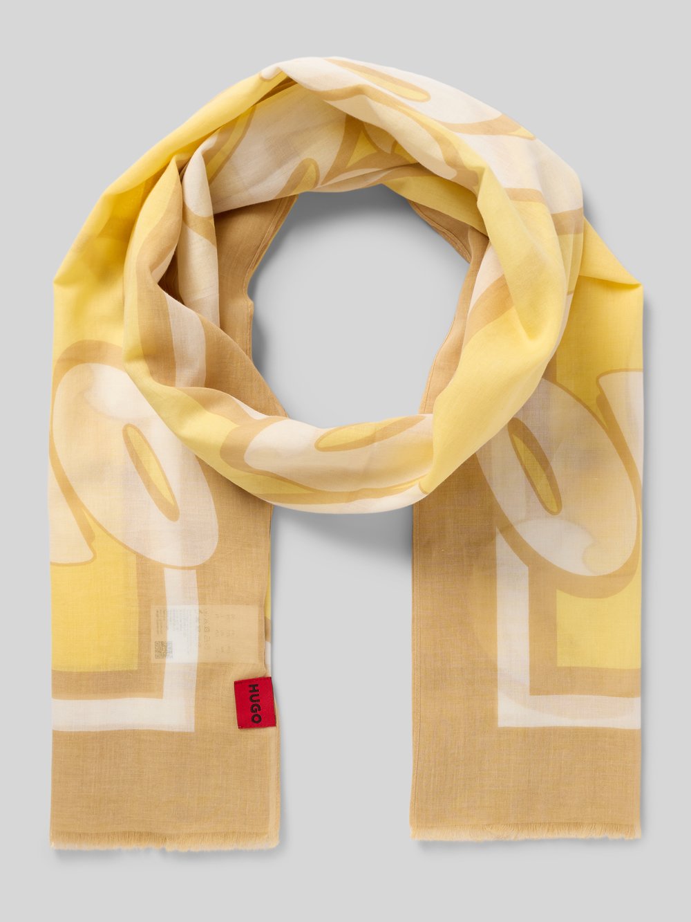 

Шарф с бахромой модель 'Abelly' HUGO, желтый