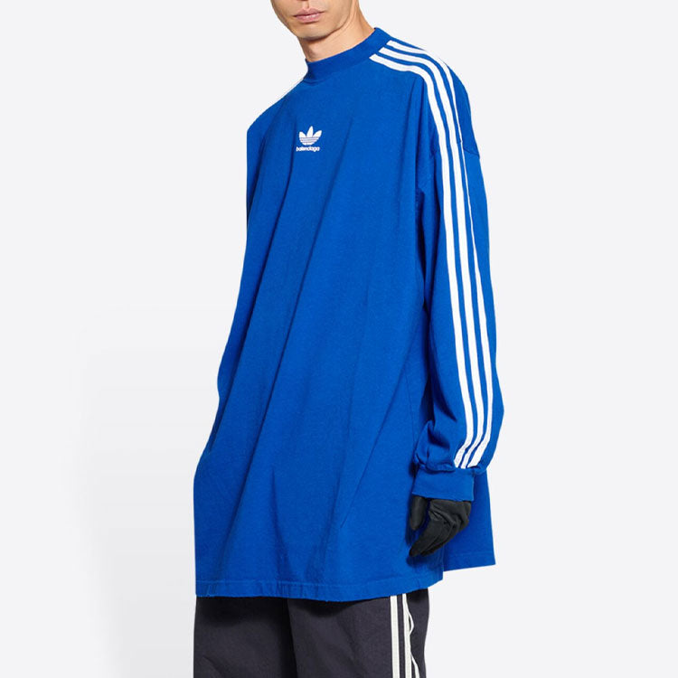Футболка Balenciaga x adidas Long Sleeve T-shirt Oversized 'Blue' 728789TNVA65531, синий — фото 3