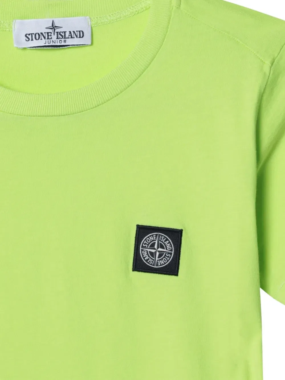 Футболка с круглым вырезом и нашивкой-логотипом Stone Island Junior, зеленый — фото 3