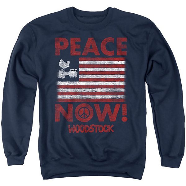 

Мужской свитшот с принтом Woodstock Peace Now Licensed Character, Коричневый, Мужской свитшот с принтом Woodstock Peace Now Licensed Character