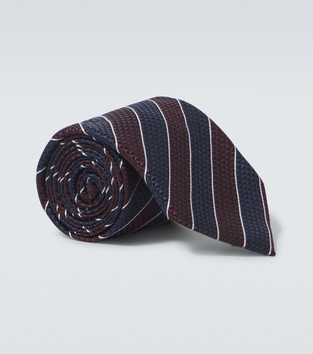 

Полосатый шелковый галстук жаккард Zegna, бордовый
