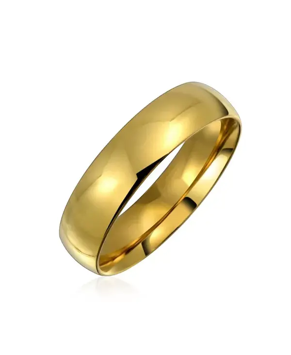 

Простое куполообразное кольцо с удобной посадкой, позолоченное, серебристого оттенка, нержавеющая сталь Bling Jewelry, gold-tone