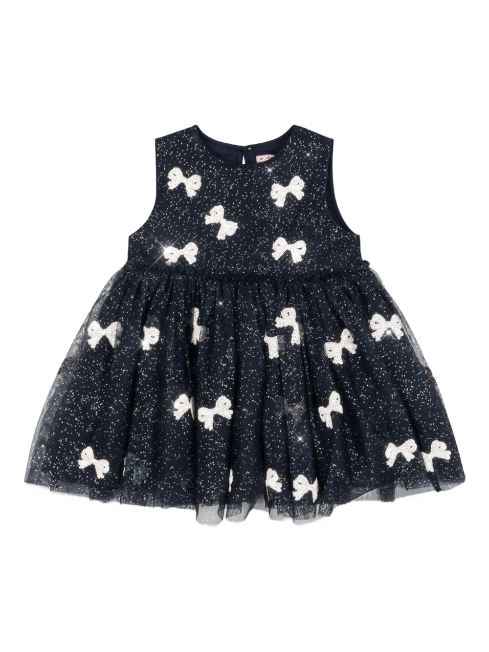 

Платье с бантом из пайеток Konges Sløjd, синий